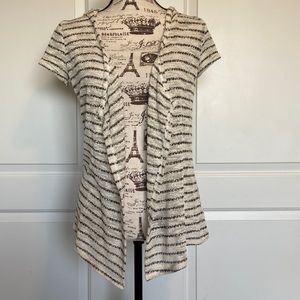 MAURICES STRIPE HOODED CARDIGAN